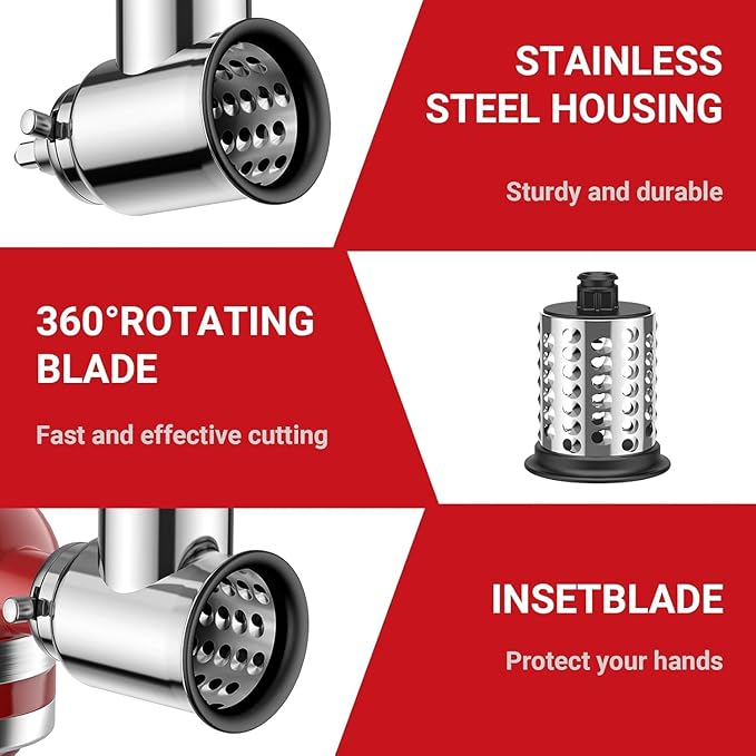 Stainless Steel Slicer Shredder Attachment