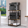 Arbuxzuy Printer Stand with Storage Shelf, 3 Tier Printer Cart with Wheels