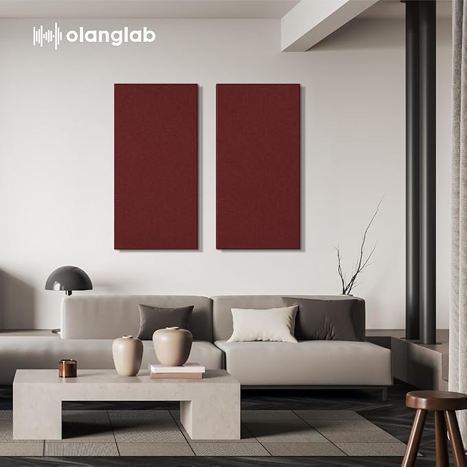 Olanglab Sound Absorbing Acoustic Wall Panels 2 Pack, Large Fabric Wrapped