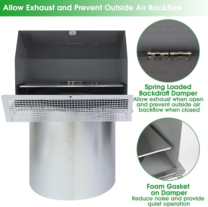 10 Inch Hooded Wall Vent Exhaust