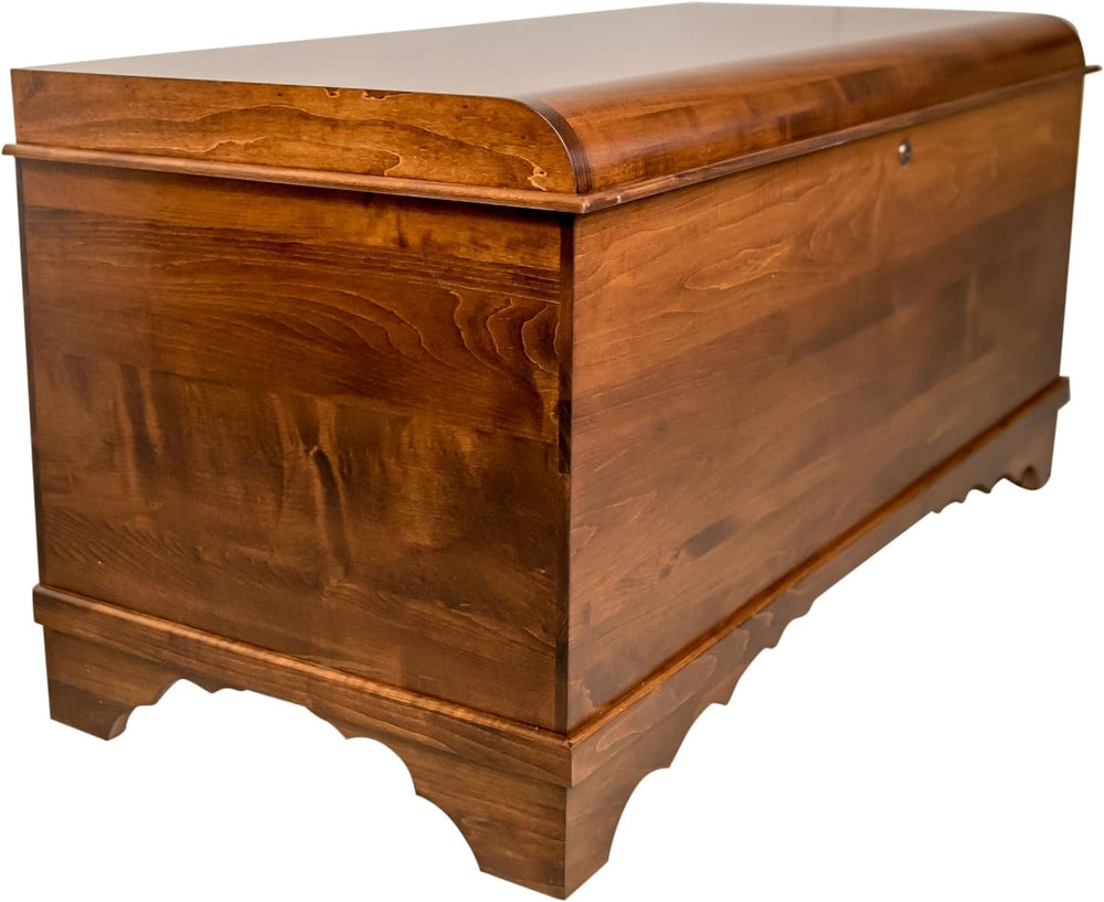 Rustic Red Door Co. Cedar Hope Chest with Waterfall Top, Amish Made Wooden St...