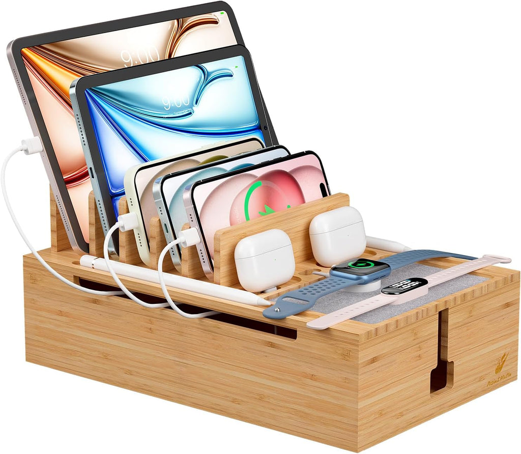 Pezin & Hulin Bamboo Charging Station, Electronic Devices Organizer