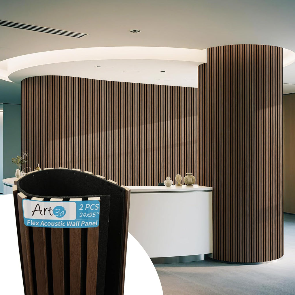 Art3d 2-Pack Acoustic Wood Slat Wall Panel