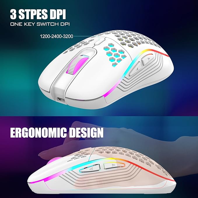 RedThunder 60% Wireless Gaming Keyboard and Mouse Combo, 2500mAh Rechargeable