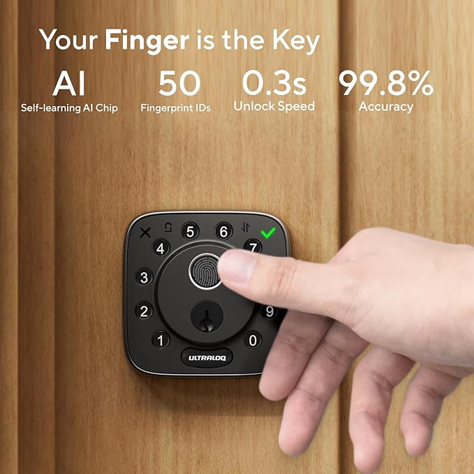 ULTRALOQ Bolt Fingerprint WiFi Smart Lock, Works