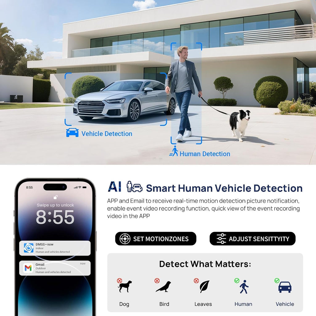 vikylin 4k 8mp ip poe security camera,dmss/smartpss lite, package contents