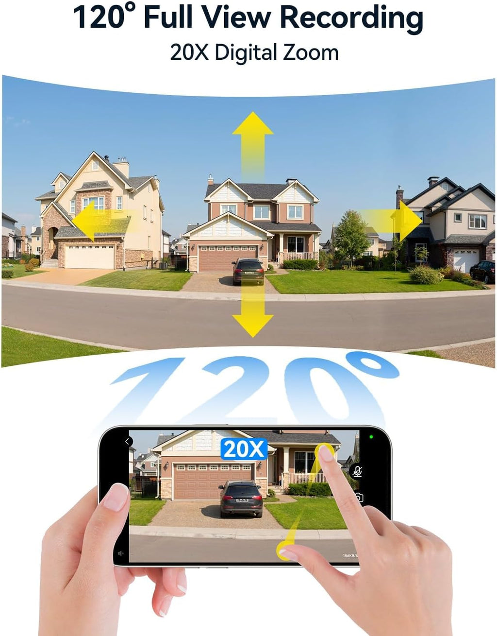 FOSCAM 4K 8MP Security Cameras Wireless Outdoor, 5GHz&2.4GHz WiFi Camera for Home Security, 120° FoV Outside Surveillance Cam, AI Human/Vehicle Detection, 66FT Color Night Vision, 120dB Siren, IP66