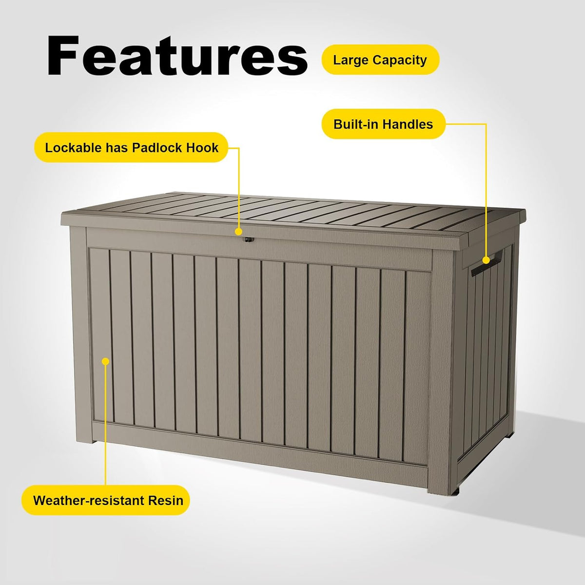 rojik outdoor storage housing deck box,waterproof patio furniture on a desk or shelf