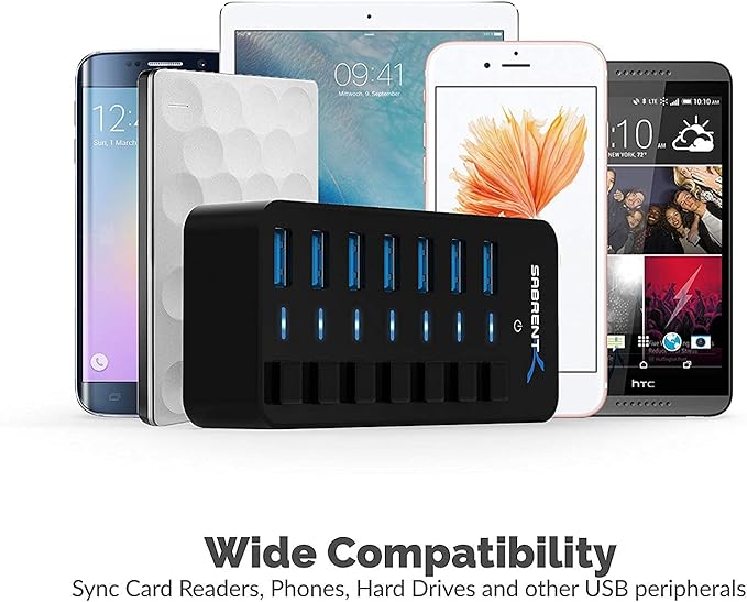 SABRENT 36W 7 Port USB 3.0 Hub
