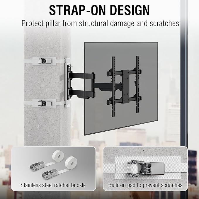 CondoMounts CLMTVA1144 Full Motion Small Pillar | Gazebo TV Mount | Round &