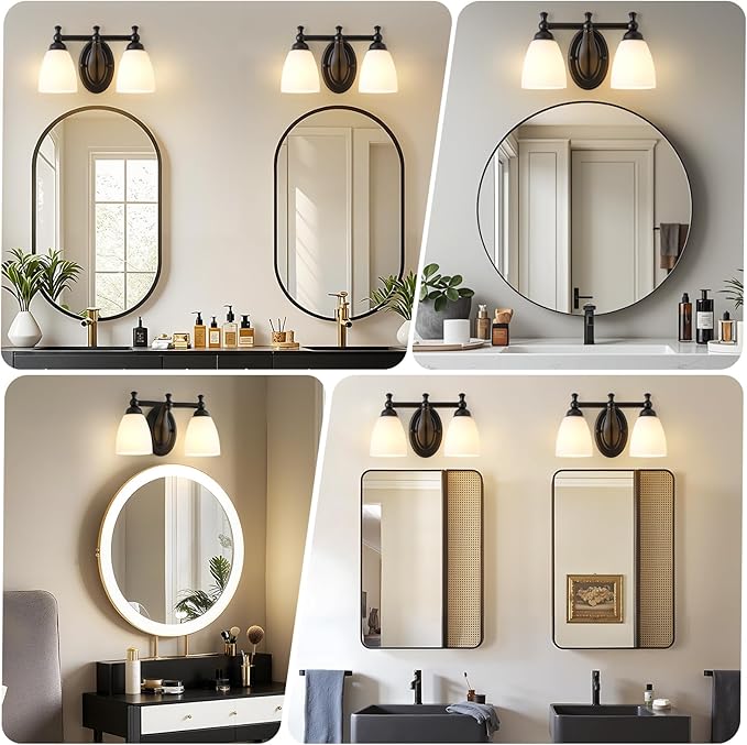 EJIAXIN 2 Lights Bathroom Vanity Light