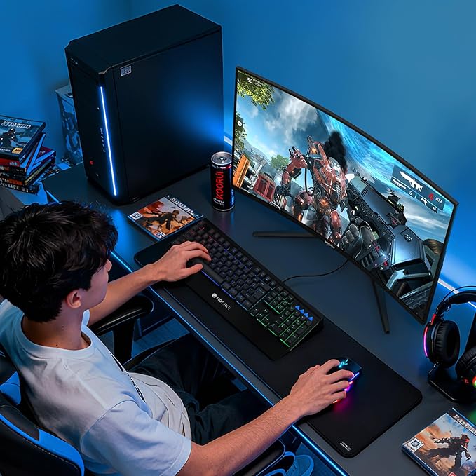 KOORUI 32 inch Curved Gaming Monitor, QHD 2K 170Hz 144Hz Monitor, 1ms 1500R