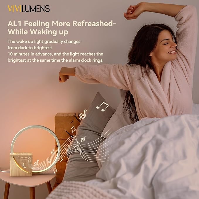 Vivilumens Sunrise Alarm Clock for Heavy Sleepers Adults, Wake-up Light