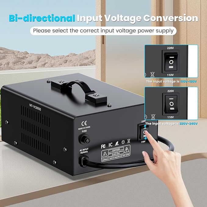 8000W Voltage Converter Transformer Step Up/Down Converter 110/120 Volt