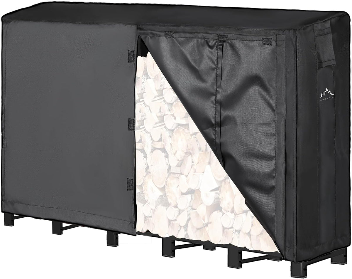 Himal 6ft Firewood Rack Cover Outdoor Waterproof, Black