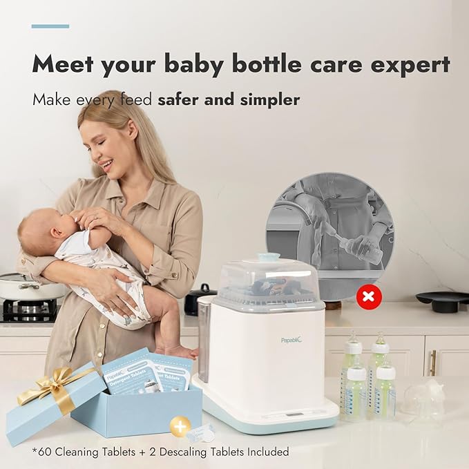 Papablic Bottle Washer Pro, Bottle Washer & Sterilizer & Dryer, 4-in-1 Bottle