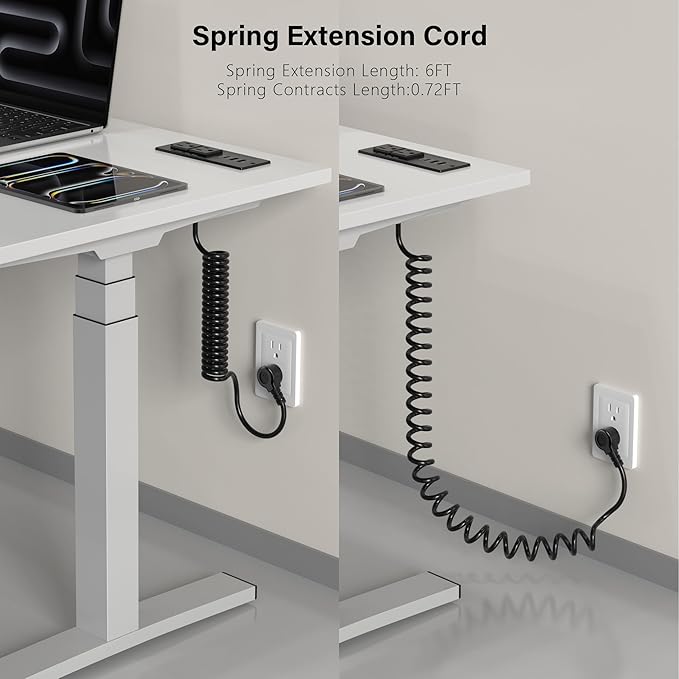 Recessed Power Strip USB C 65W Fast Charging Station, in Drawer Outlet