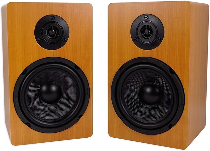 Rockville Pair ROCKSHELF 64C V2 Classic Wood 400W 6.5" Bookshelf Speakers/4 Ohm