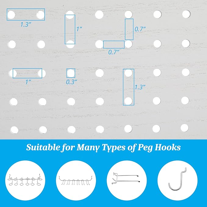 Bonnlo 4 Panel Pegboard Freestanding, 5 FT Portable Display Board Organizer