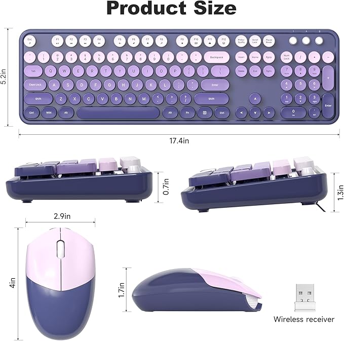 MOFII Wireless Keyboard and Mouse Combo, Full Size 2.4G Plug and Play