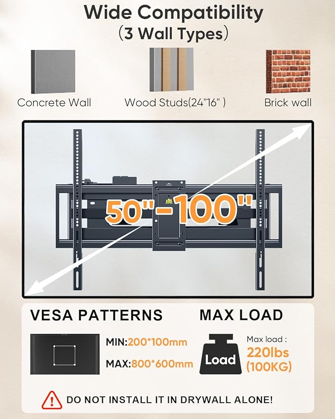 FORGING MOUNT Heavy Duty 98 100 inch TV Wall Mount