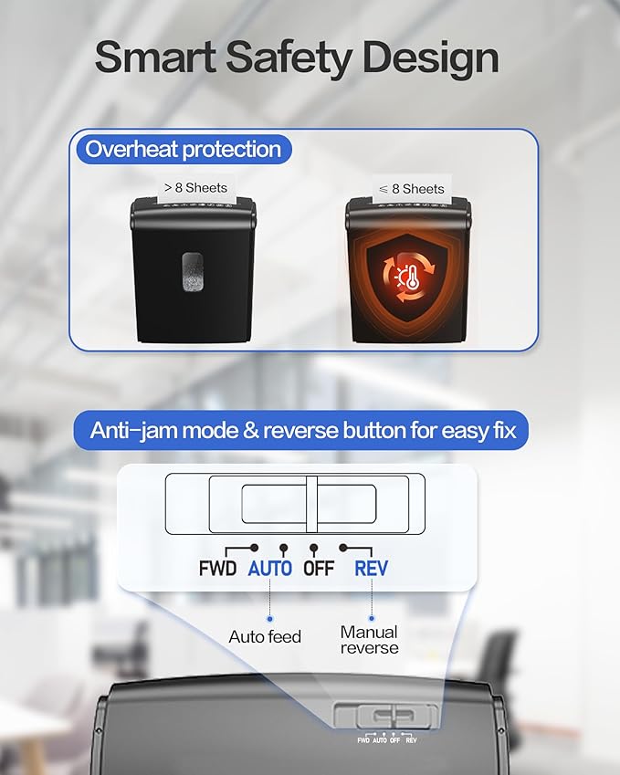 Locksworth 8-Sheet Micro-Cut Paper Shredder, P4 High Security, 4 Gallon Bin