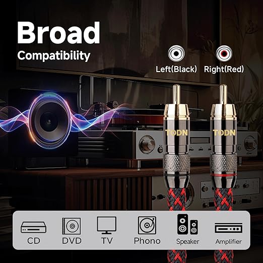 TODN HiFi 4-Core-OFC RCA Cables