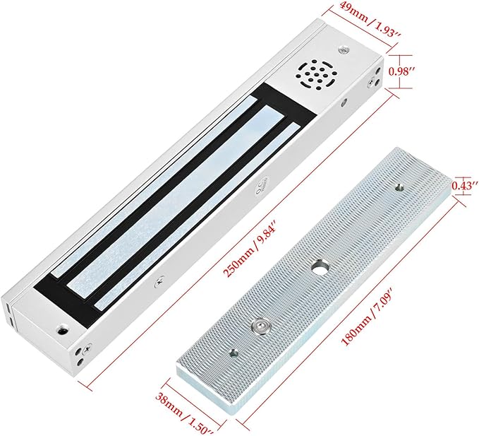 Door Access Control System Inswinging 600lbs Magnetic Lock Kit Build-in Alarm