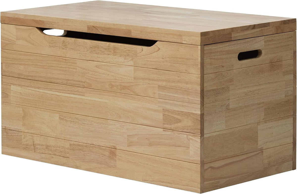 ehemco solid hardwood storage trunk, natural, 35.5x18.63x19.5, front angle view
