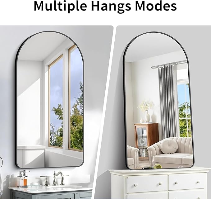 Arched Bathroom Mirror, Wall Mounted Mirror, Living Room, Vertically Hanging
