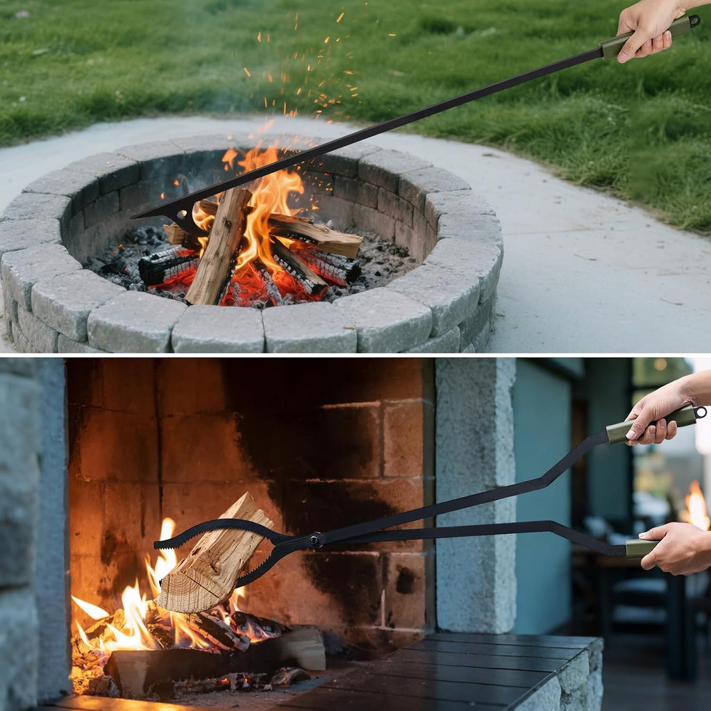 stanbroil 40" firewood tongs and fire poker set, package contents