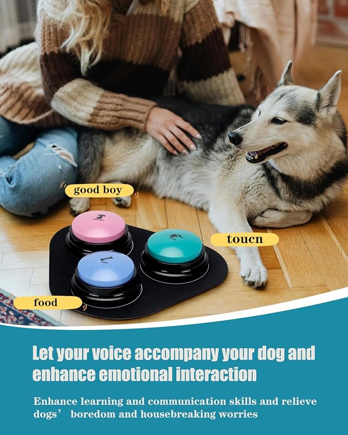Dog Buttons for Communication, 30s Voice Recording Speaking Button Pet Speech (9 Pcs)