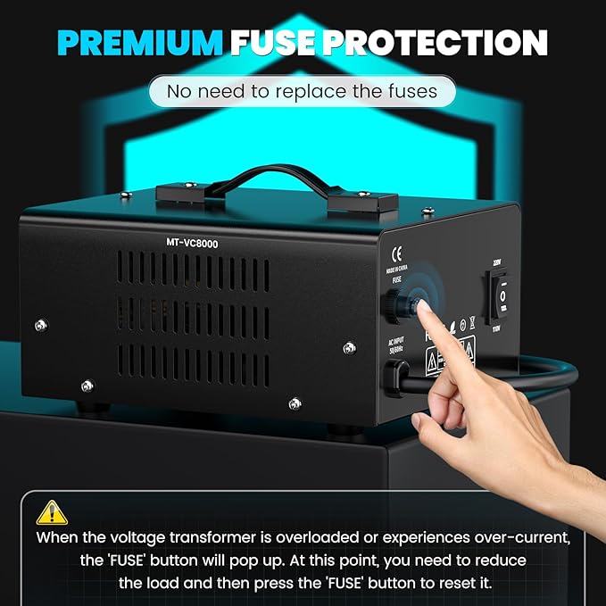 8000W Voltage Converter Transformer Step Up/Down Converter 110/120 Volt