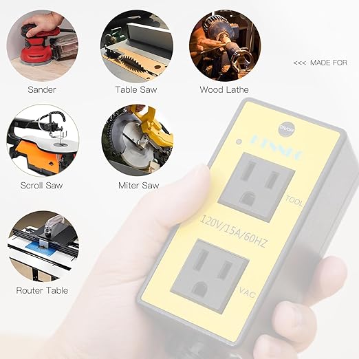 KTNNKG Automatic Remote Vacuum Switch，Load Sensing Outlets, Power Tool/Table