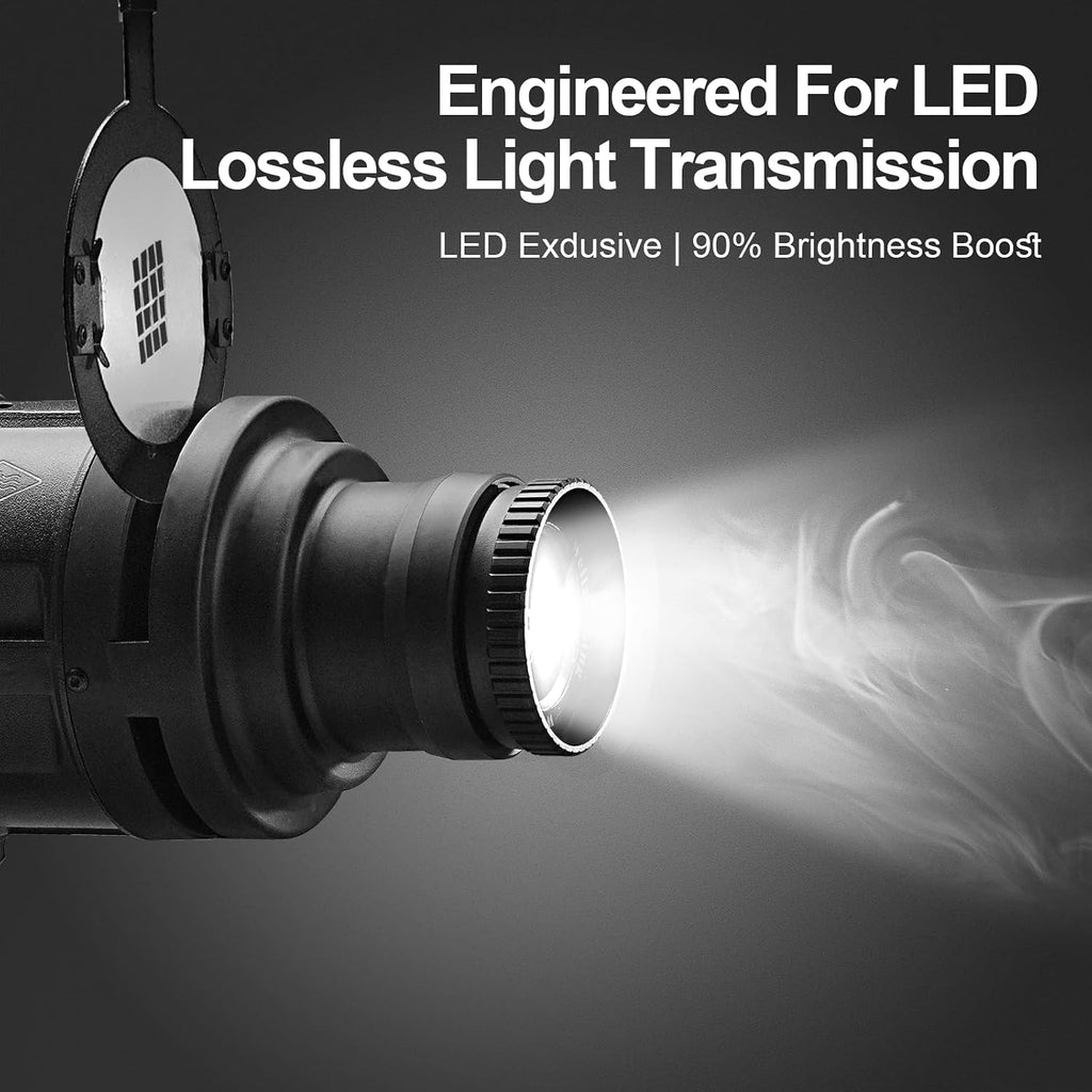 alluneitter s-80led bowens mount optical snoot designed exclusively, close-up detail