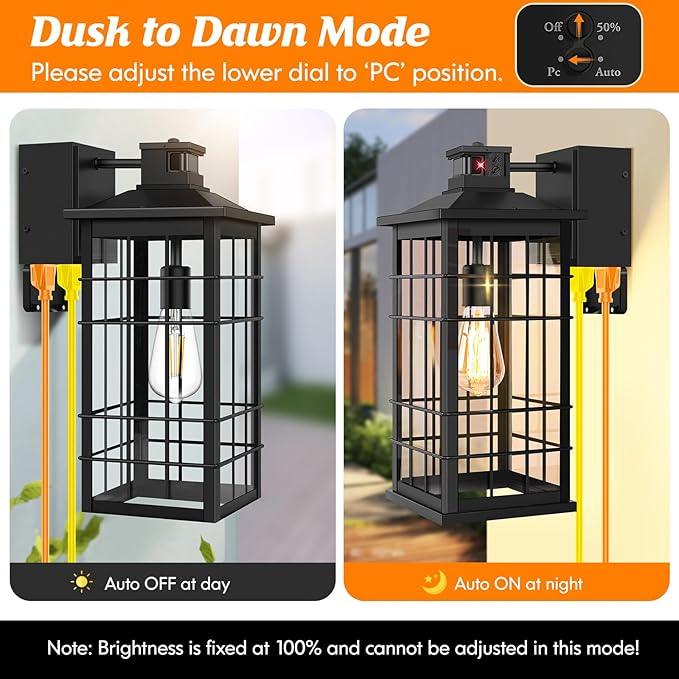 18inch Large Motion Sensor Porch Lights (2-Pack)