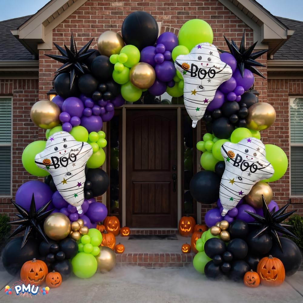PMU 10 Pc Mummy Ghost 25in Balloon for Halloween Party Spooky Decorations