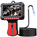 Articulating Borescope Inspection Camera with Light: 1080P HD Industrial Endoscope Camera with 5" IPS Screen - 0.24in Slim IP67 Waterproof Lens - 210° Flexible Probe Two-Way Articulating Borescope