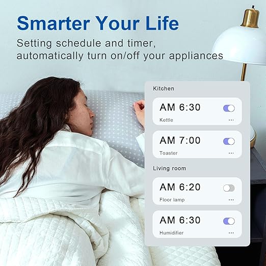 Smart in-Wall Outlet, Matter Smart Socket, 15A Smart Charger, Voice Control (4Pack)