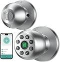 HEI LIANG Fingerprint Door Lock, Biometric Smart Door Knob.Polished Silver
