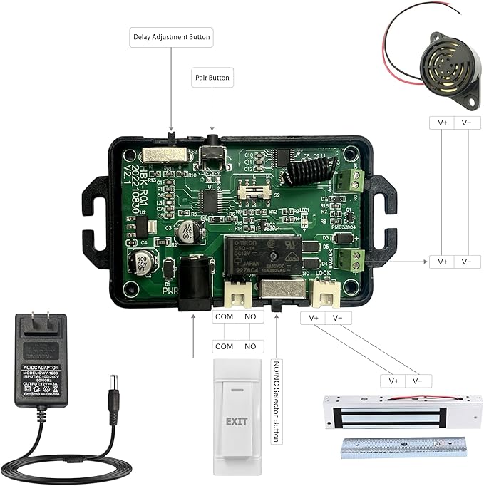 Access Control System with Remote Control – 600lbs Magnetic Door Lock Kit