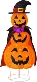 3FT Light Up Halloween Collapsible Pumpkin Decorations Outdoor with Timer