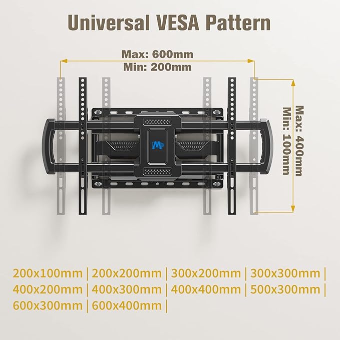 Mounting Dream TV Wall Mount, UL Listed Full Motion Mount Bracket