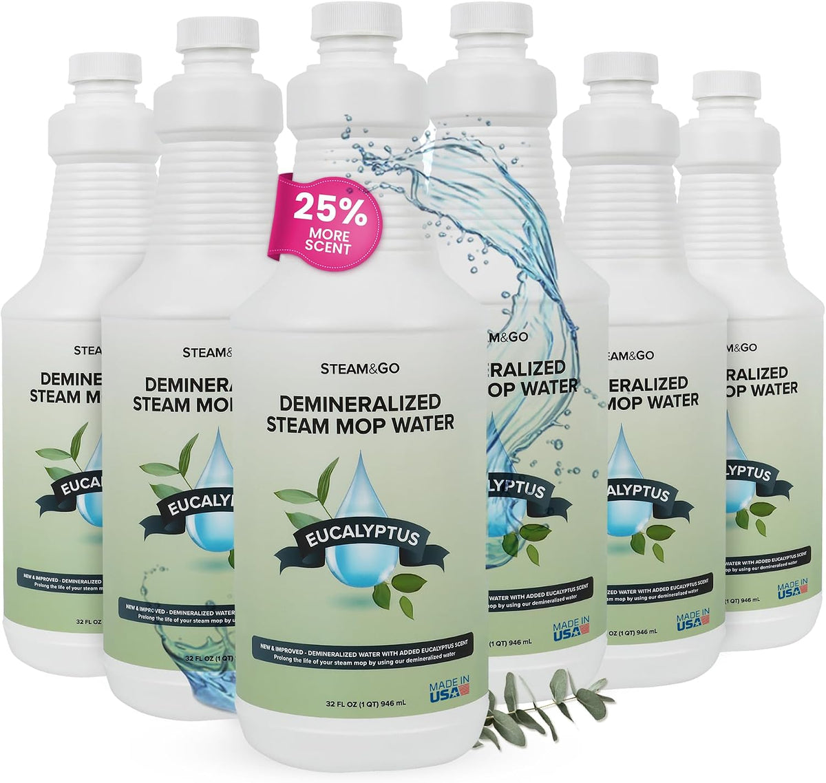 Steam & Go Demineralized Water Cleaning Solution (Pack of 6)