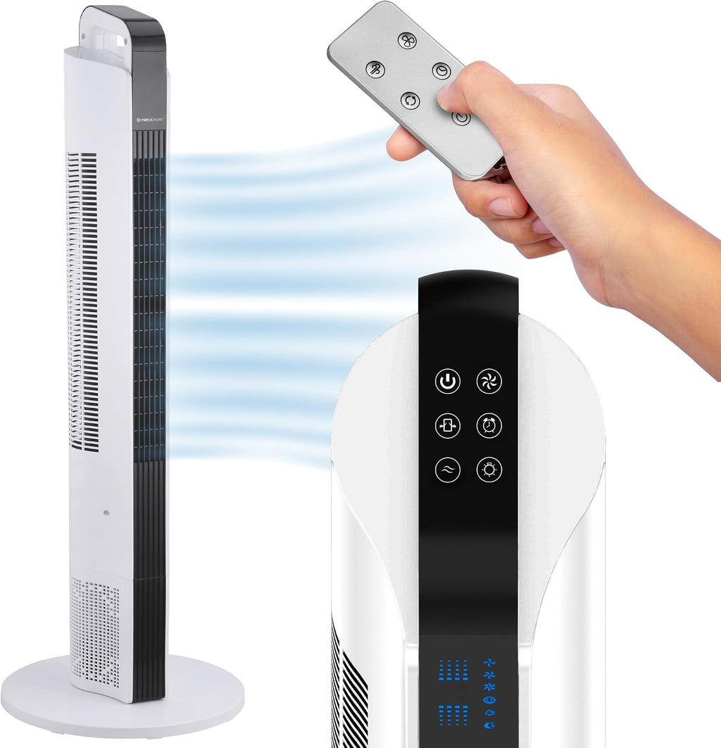 NEXAIR 42” Oscillating Tower Fan, 3 Speed Portable Fan Tower