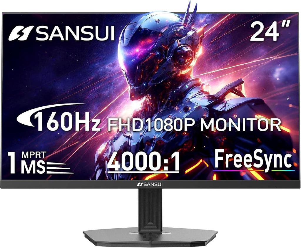 SANSUI 24 Inch Gaming Monitor 160Hz FHD 1080P Computer Monitor, FreeSync 1ms