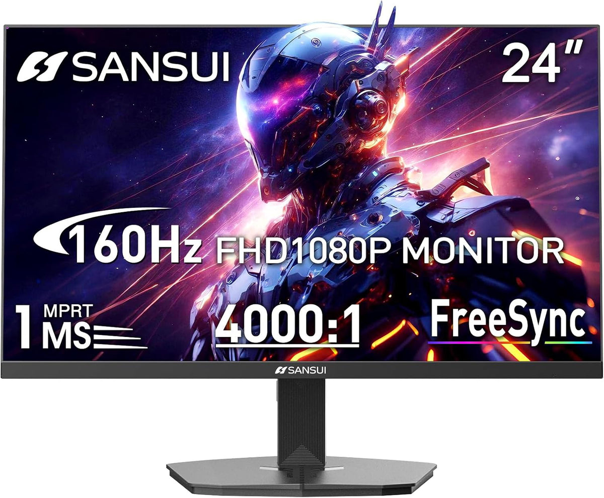 SANSUI 24 Inch Gaming Monitor 160Hz FHD 1080P Computer Monitor, FreeSync 1ms