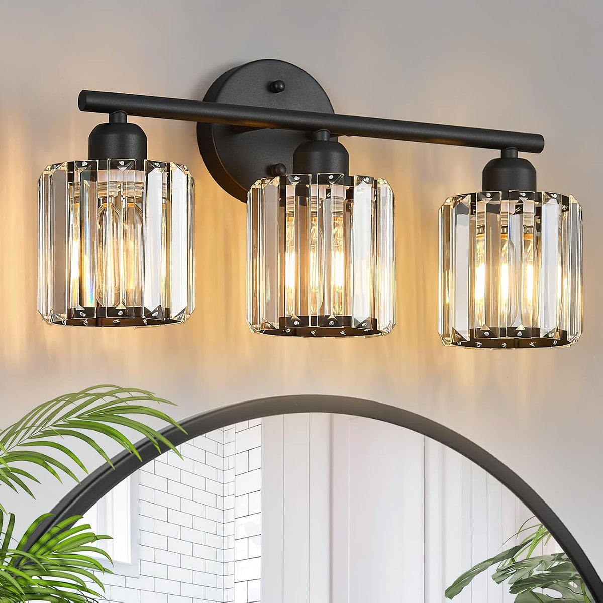 FDPBY Modern 3 Light Crystal Vanity Light, Compatible
