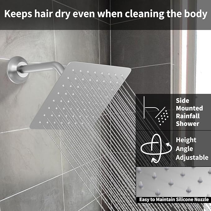 KATAIS Tempreature Display Shower System Brushed Nickel Shower Faucet Set