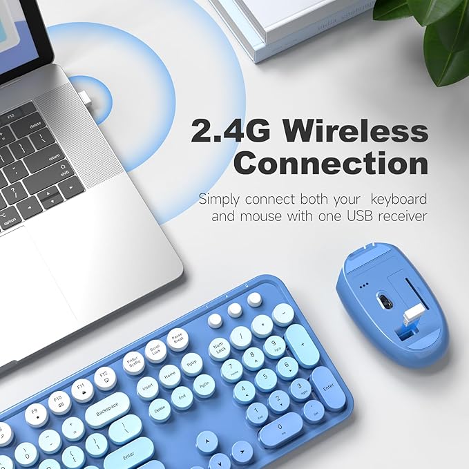 MOFII Wireless Keyboard and Mouse Combo, Full Size 2.4G Plug and Play